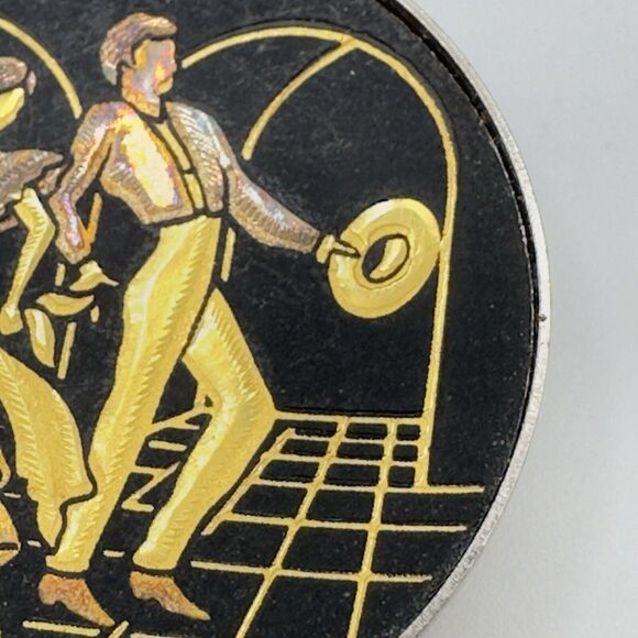 Vintage Midas gold Damescene miniature plate Flamenco dancers Spain Gold Plate - Picture 5 of 9